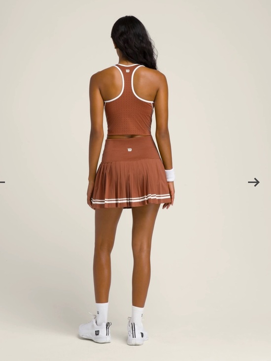 Wilson Midtown Tennis Skirt Bronze Burnt Orange XS - Picture 7 of 16